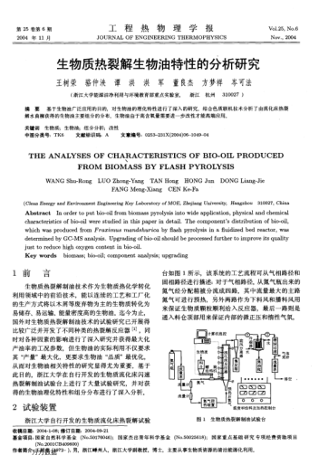 生物質(zhì)熱裂解生物油特性的分析研究