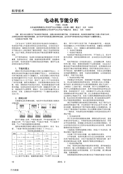 電動(dòng)機(jī)節(jié)能分析