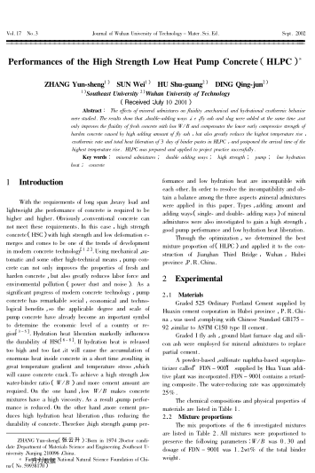 Performances of the High Strength Low Heat Pump Concrete (HLPC)
