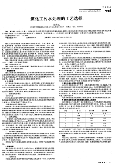 煤化工污水處理的工藝選擇