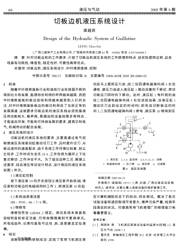 切板邊機(jī)液壓系統(tǒng)設(shè)計(jì)