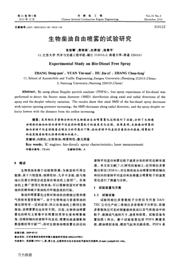 生物柴油自由噴霧的試驗研究