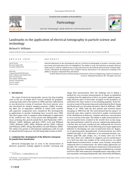 Landmarks in the application of electrical tomography in particle science and technology