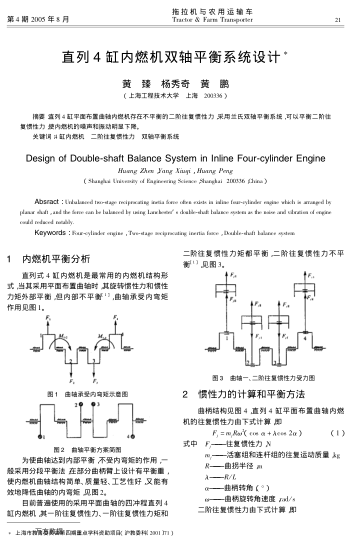 直列4缸內(nèi)燃機(jī)雙軸平衡系統(tǒng)設(shè)計(jì)