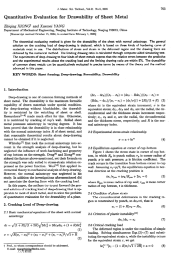 Quantitative Evaluation for Drawability of Sheet Metal