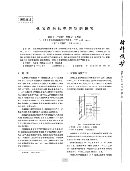低溫熔融鹽電鍍鋁的研究