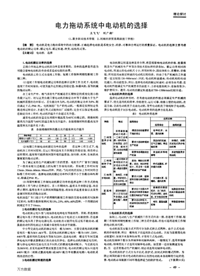 電力拖動(dòng)系統(tǒng)中電動(dòng)機(jī)的選擇