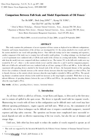 Comparison Between Full-Scale and Model Experiments of Oil Fences