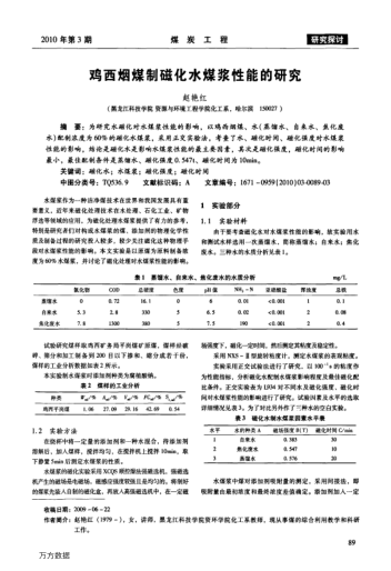 雞西煙煤制磁化水煤漿性能的研究