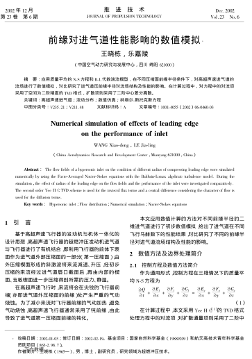 前緣對進氣道性能影響的數(shù)值模擬