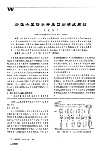 居住小區(qū)污水再生回用模式探討