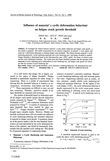 Influence of material's cyclic deformation behaviour on fatigue crack growth threshold