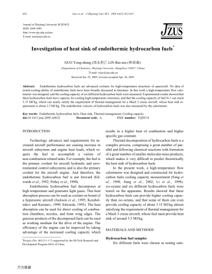 Investigation of heat sink of endothermic hydrocarbon fuels