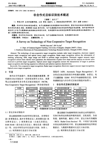非合作式目標(biāo)識(shí)別技術(shù)概述