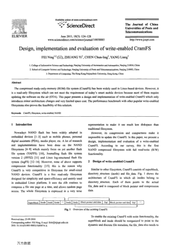 Design, implementation and evaluation of write-enabled CramFS