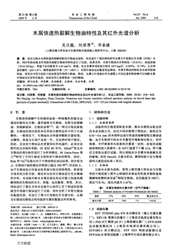 木屑快速熱裂解生物油特性及其紅外光譜分析