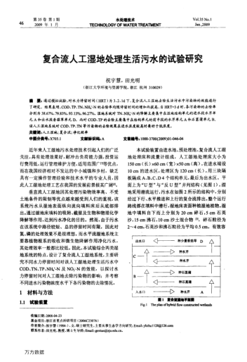 復合流人工濕地處理生活污水的試驗研究