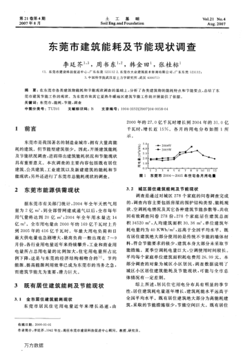東莞市建筑能耗及節(jié)能現(xiàn)狀調(diào)查