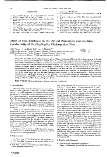 Effect of Film Thickness on the Optical Parameters and Electrical Conductivity of Te10Ge10Se77Sb3 Ch
