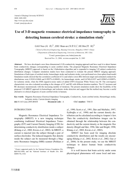 Use of 3-D magnetic resonance electrical impedance tomography in detecting human cerebral stroke: a 