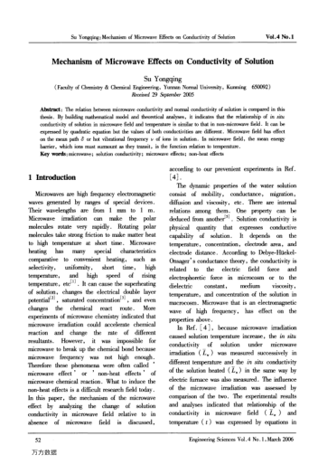 Mechanism of Microwave Effects on Conductivity of Solution
