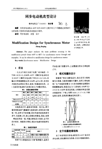 同步電動機(jī)改型設(shè)計(jì)