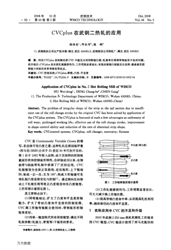 CVCplus在武鋼二熱軋的應用