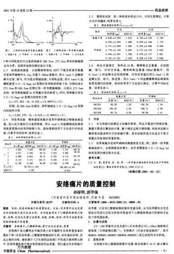 安絡(luò)痛片的質(zhì)量控制