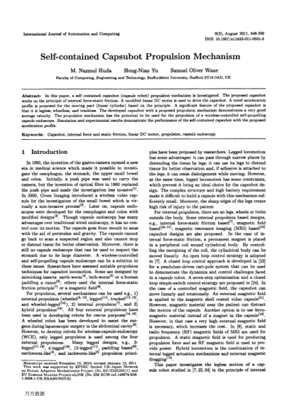 Self-contained Capsubot Propulsion Mechanism