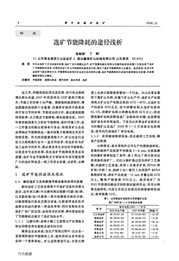 選礦節(jié)能降耗的途徑淺析