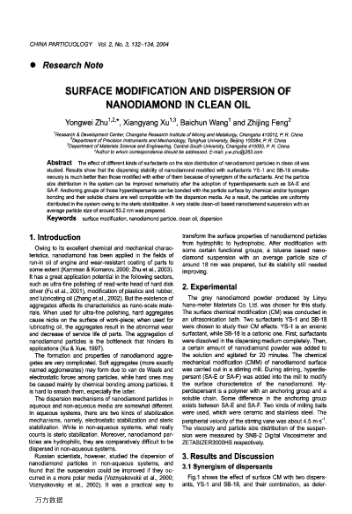 SURFACE MODIFICATION AND DISPERSION OF NANODIAMOND IN CLEAN OIL