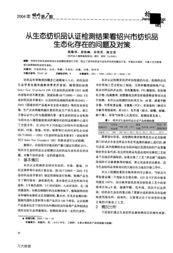 從生態(tài)紡織品認(rèn)證檢測(cè)結(jié)果看紹興市紡織品生態(tài)化存在的問(wèn)題及對(duì)策