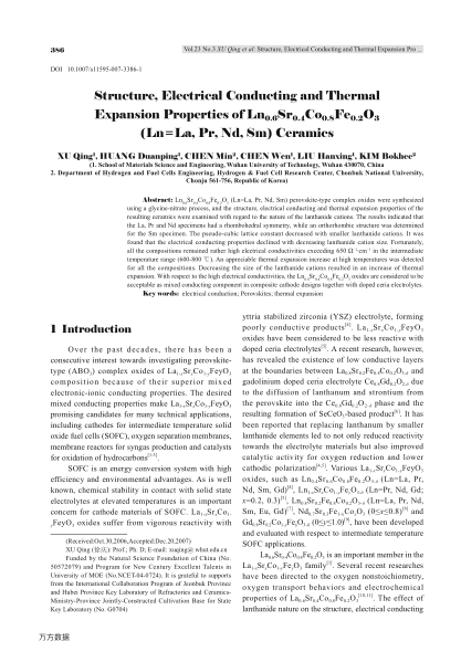 Structure Electrical Conducting and Thermal Expansion Properties of Ln0.6Sr0.4Co0.8Fe0.2O3 (Ln=La,Pr