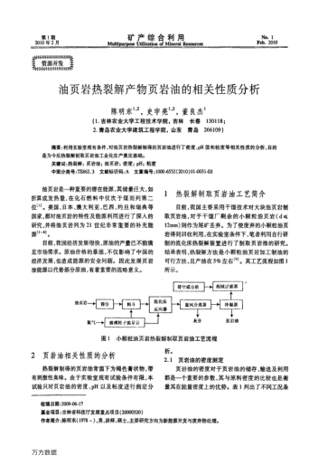 油頁巖熱裂解產物頁巖油的相關性質分析