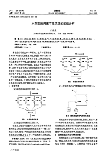 水泵變頻調(diào)速節(jié)能改造的能效分析