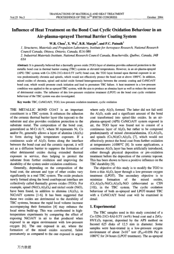 Influence of Heat Treatment on the Bond Coat Cyclic Oxidation Behaviour in an Air-plasma-sprayed The