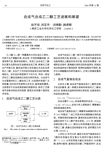 合成氣合成乙二醇工藝進展和展望