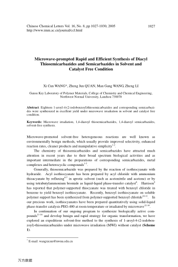 Microwave-prompted Rapid and Efficient Synthesis of Diacyl Thiosemicarbazides and Semicarbazides in 