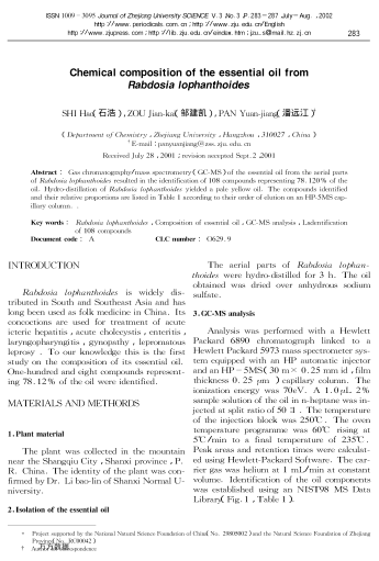 Chemical composition of the essential oil from Rabdosia lophanthoides