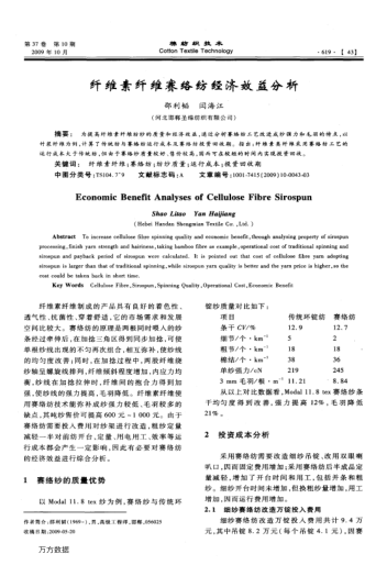 纖維素纖維賽絡(luò)紡經(jīng)濟(jì)效益分析