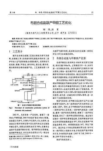 布朗合成氨聯(lián)產(chǎn)甲醇工藝優(yōu)化