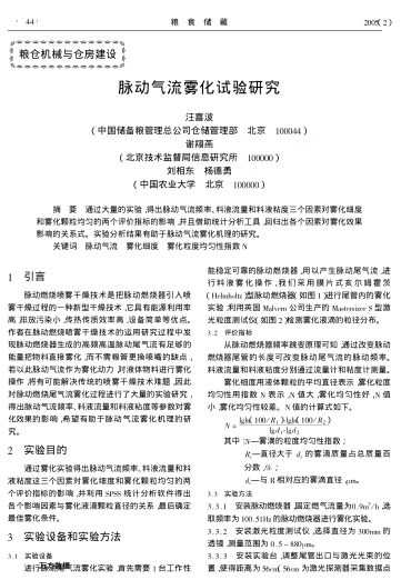 脈動氣流霧化試驗研究