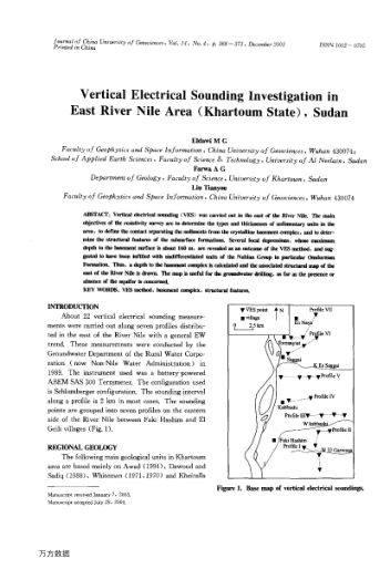 Vertical Electrical Sounding Investigation in East River Nile Area (Khartoum State),Sudan