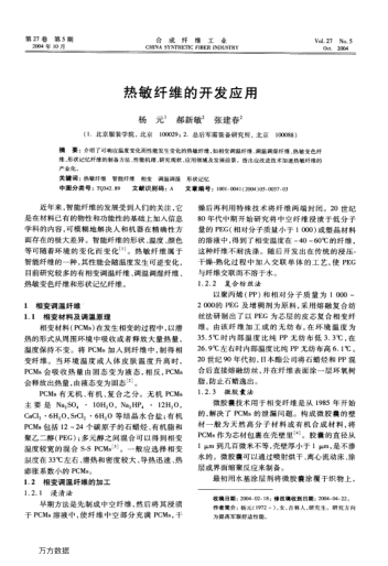 熱敏纖維的開(kāi)發(fā)應(yīng)用