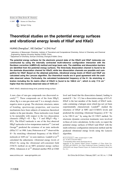 Theoretical studies on the potential energy surfaces and vibrational energy levels of HXeF and HXeCl
