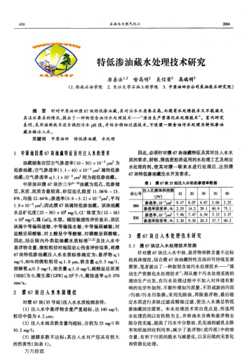 特低滲油藏水處理技術(shù)研究