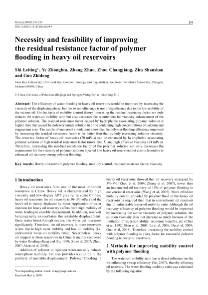 Necessity and feasibility of improving the residual resistance factor of polymer flooding in heavy o