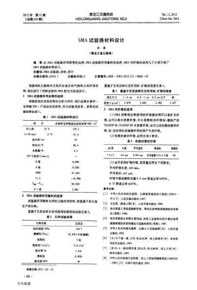SMA試驗路材料設計
