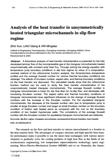 Analysis of the heat transfer in unsymmetrically heated triangular microchannels in slip flow regime