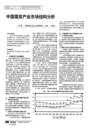 中國(guó)煤炭產(chǎn)業(yè)市場(chǎng)結(jié)構(gòu)分析